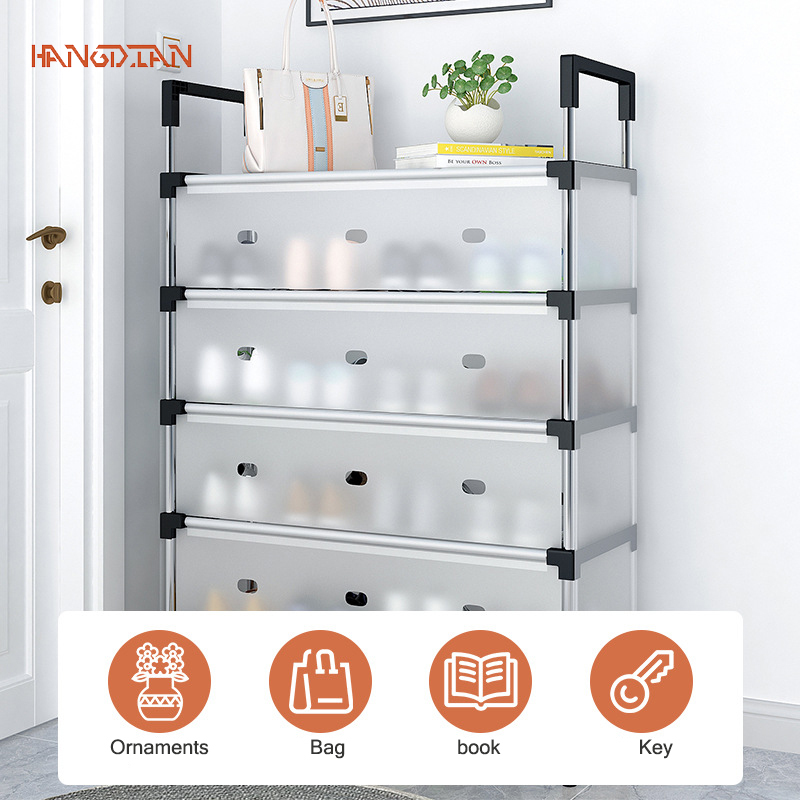 Simple shoe rack, multi-layer assembly, simple dust-proof storage rack, multi-functional household economical space-saving shoe cabinet at the door