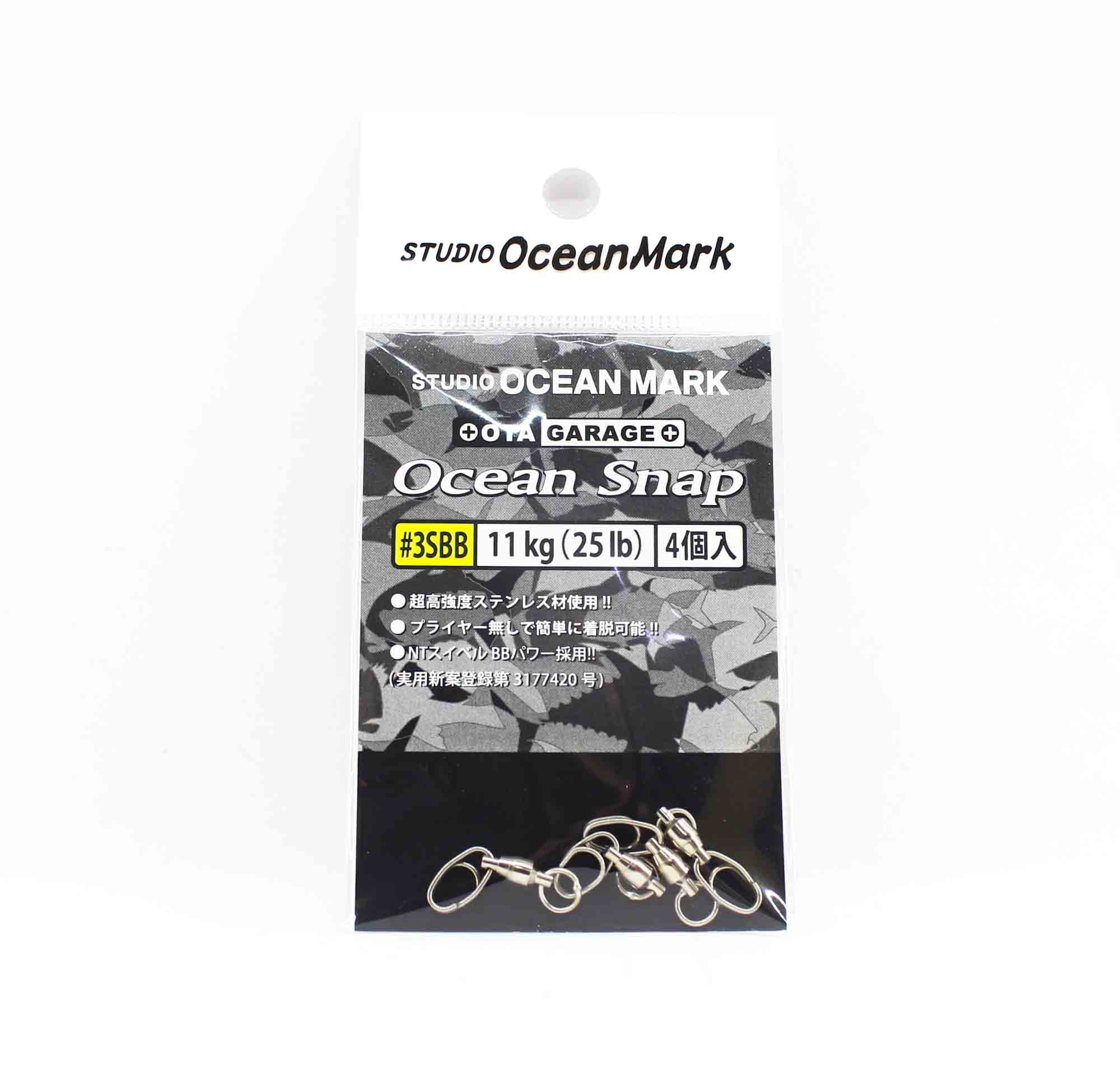 Studio Ocean Mark Ocean Lure Snap OS - 8 Snaps 4GM, Résistance 97lb - Neuf