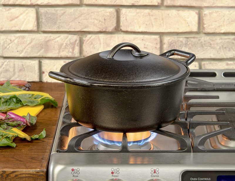 Lodge Pro Logic 4 Quart Large Professional Pro Chef Pre-Seasoned Cast Iron Dutch Oven Kitchen Cooking Pot Singapore