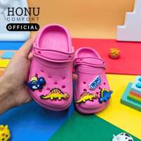 Honu Comfort Classic Clogs for Kids Dinosaur Charm Clog Slippers for Boys and Girls Non-Slip Lightweight Breathable Everyday Sandals for School Outdoor Beach and Play with Shoe Charm Style | Classic Clogs for kids