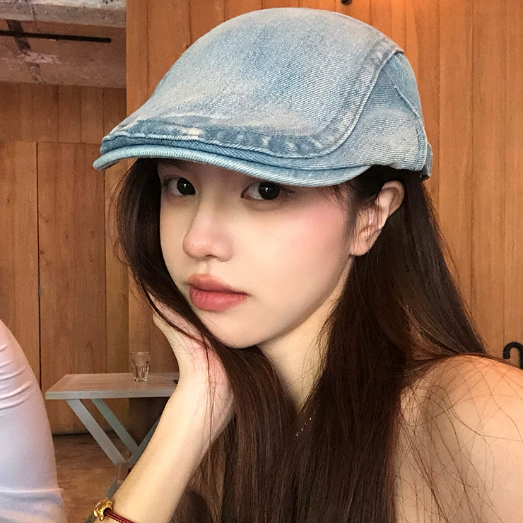 Mũ Beret Denim Nón Beret Jean Mũ Nồi Phong Cách Retro Thời Trang Cho Nam Nữ Muzini MLT18