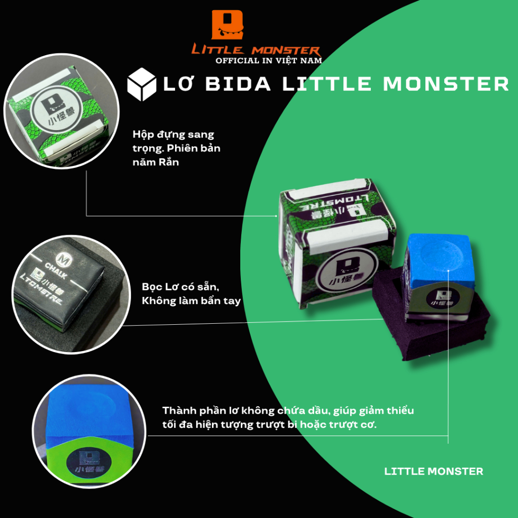 Lơ Bida Cao Cấp Thương Hiệu LITTLE MONSTER - Hàng Nhập - Lẻ 1 viên