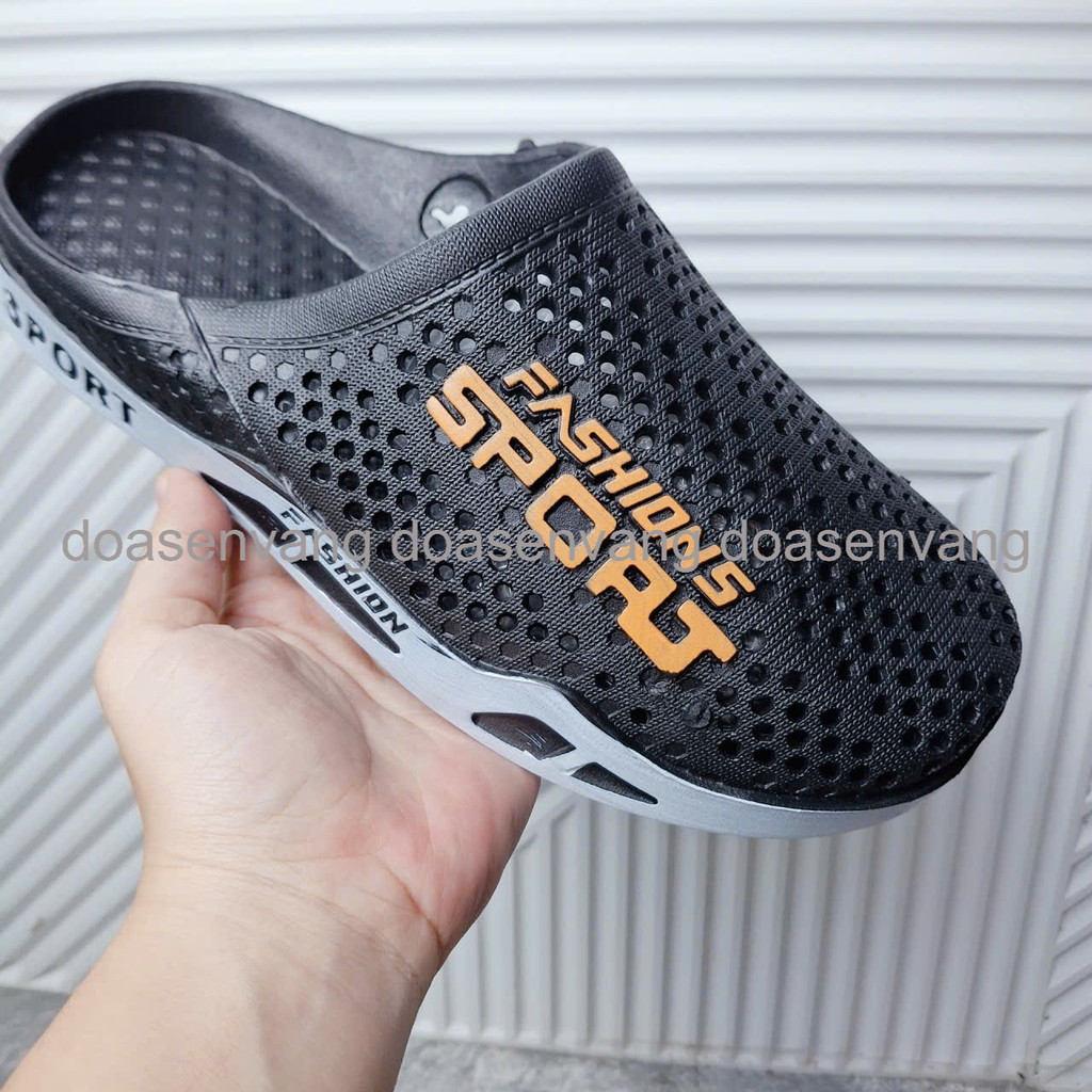 Dép Sục Nhựa Dẻo Lỗ Tổ Ong ĐI Mưa Bít Mũi Nam Nữ 40-44 mang bền đẹp