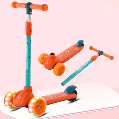 Children Scooter Flashing light music 3 Wheel Kids Scooter Adjustable Height Outdoor Gift for Children Kids Birthday Toys Gifts