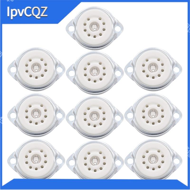 [IpvCQZ]Vacuum Tube Socket Base 9pin Chassis Mount 10PCS for 12AX7 ECC82 6922 EL84 6DJ8 12AU7 12AT7 