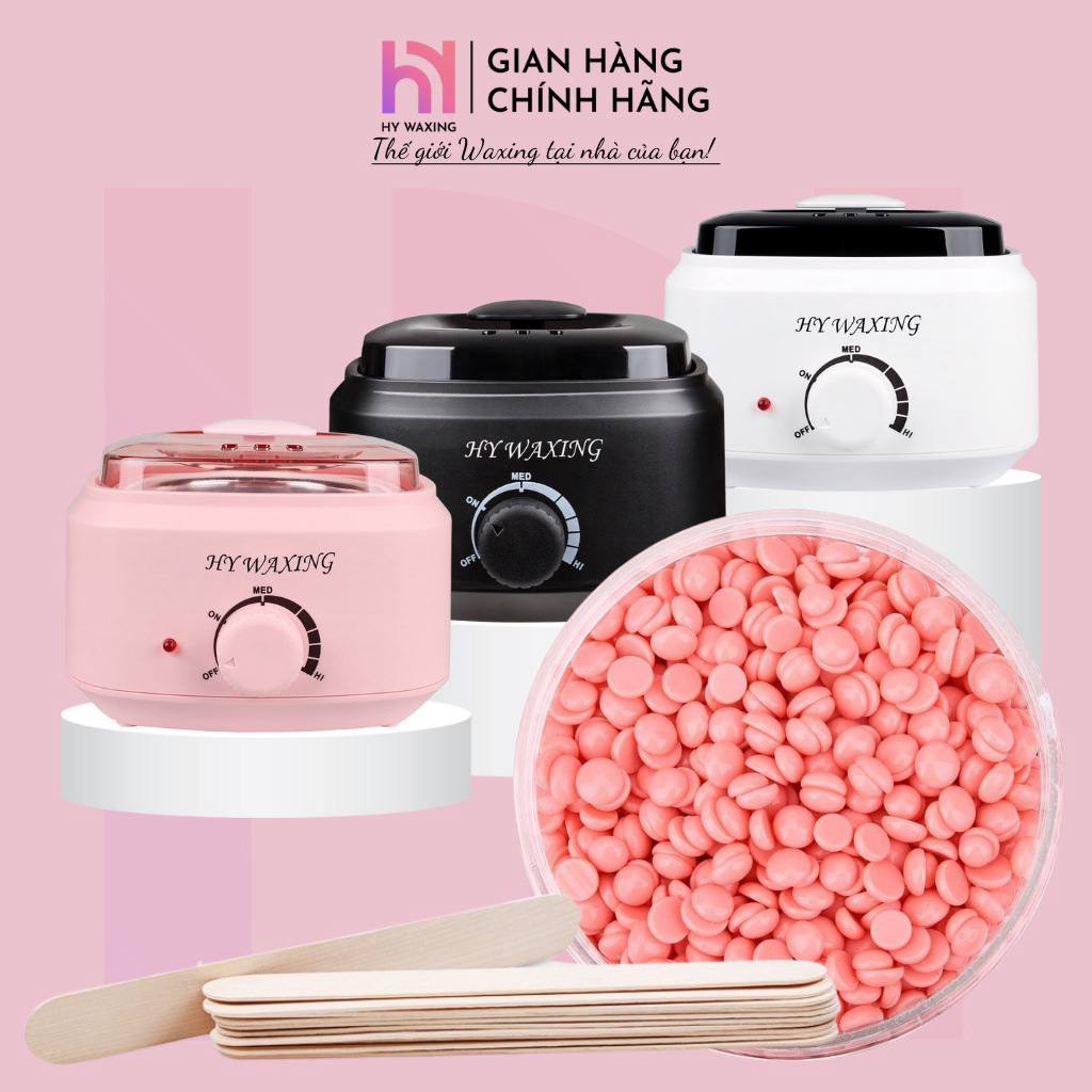Combo nồi nấu sáp wax lông prowax200 hy waxing + 100gr sáp cao cấp tặng que