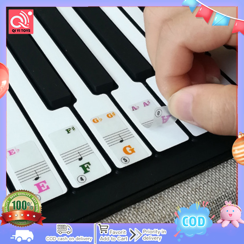 Miếng dán bàn phím ghi chú phím đàn piano đầy màu sắc trong suốt 61 phím