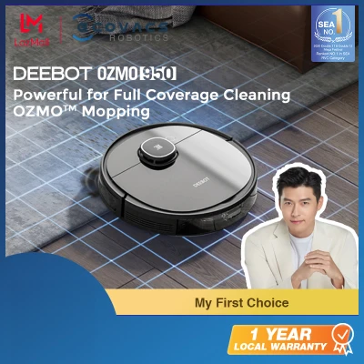 [Ready Stock] ECOVACS DEEBOT OZMO 950 Robot Vacuum Cleaner With【Mopping Powerful Full Coverage Cleaning】Smart Navi 3.0TM/Longer Working Time/200min ,Intelligent Robotic Vacuum and Cordless Vacuum[Local 1 Year Warranty]
