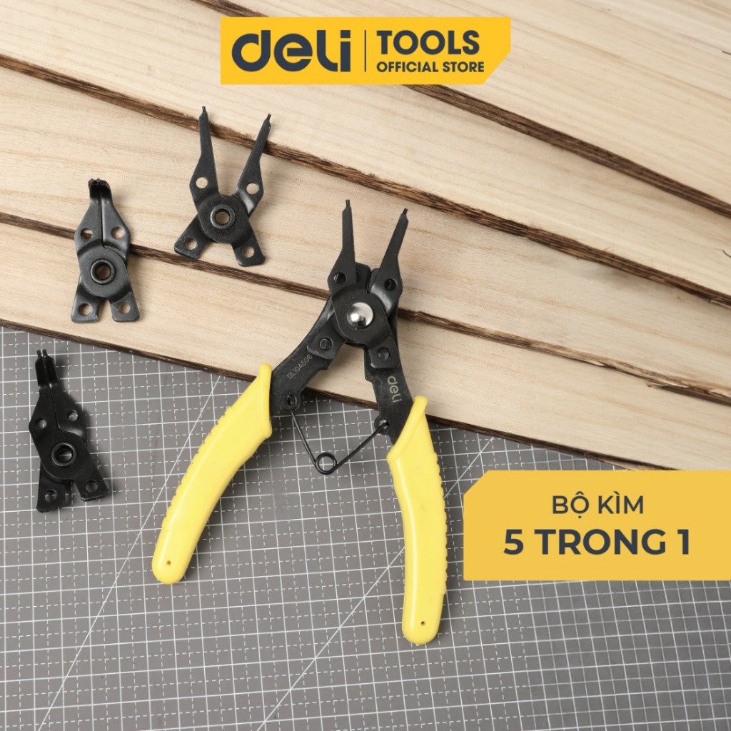 Kìm Đa Năng 5 Trong 1 Deli Chất Liệu Thép Cacbon Chống Mòn, Gỉ Ứng Dụng Sửa Chữa Vật Dụng Gia Đình, Máy Móc EDL104506