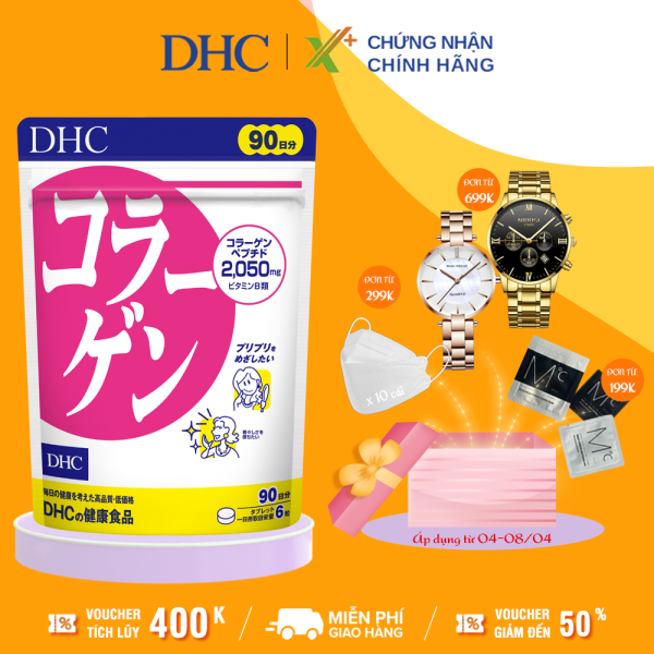 Viên uống collagen DHC Nhật Bản thực phẩm chức năng giúp chống lão hoá da, tăng khả năng đàn hồi, hỗ trợ xương khớp gói 90 ngày XP-DHC-COL90