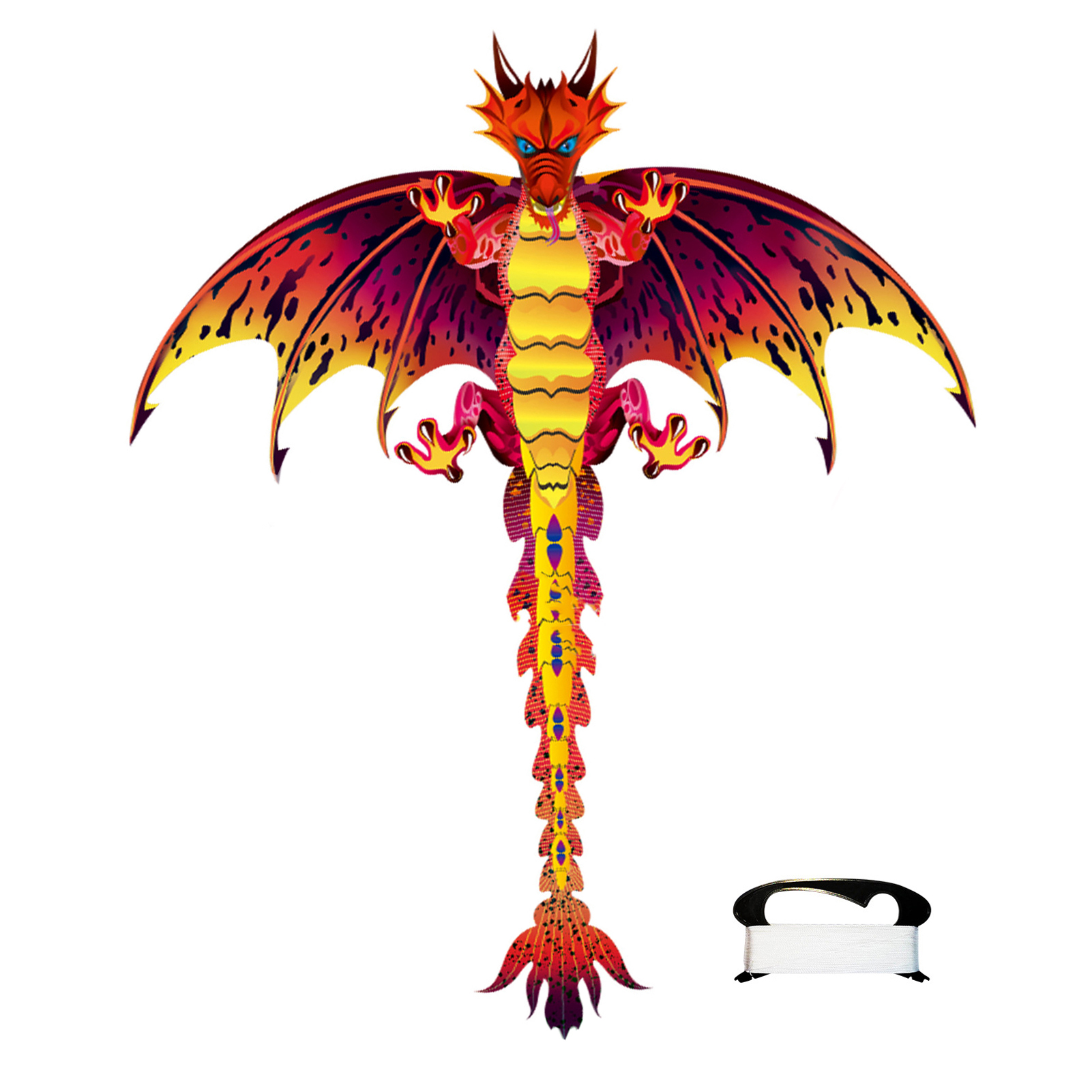 Yimeidongrz®Kite Dragon ของเล่นว่าวบิน Multicolor ของเล่นว่าวบินเลเซอร์แกะสลัก Pterosaurs Kite สำหรับเด็ก