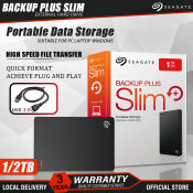 Seagate Backup Plus Slim External Hard Drive, USB 3.0, 1TB/2