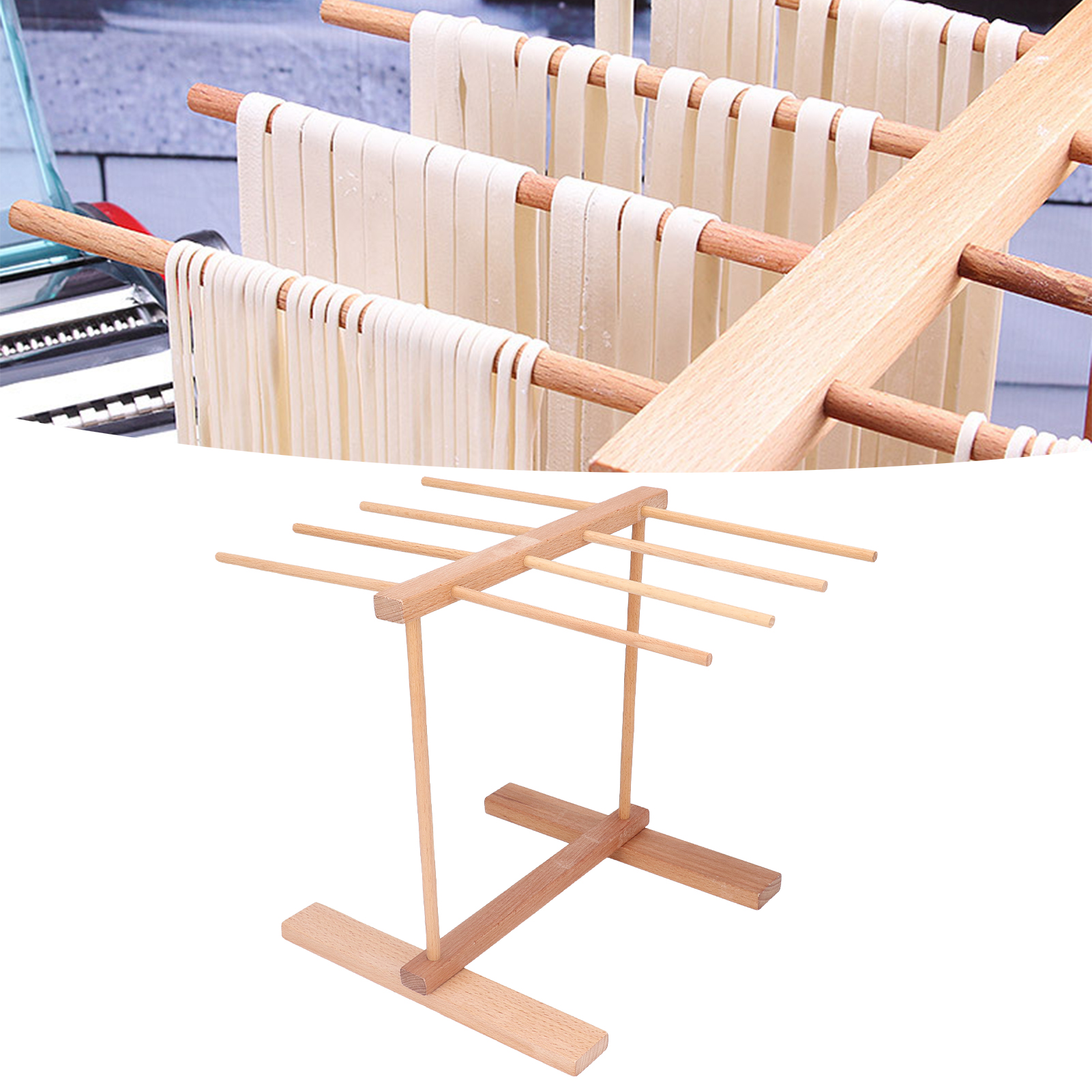 Mì Ống giá mì ống Hội Đồng Quản trị bằng gỗ mì giá phơi có thể gập lại mì đứng chống trượt mì Máy ép Giá phơi mì ống Giá phơi với thiết kế có thể gập lại cho tự chế mì