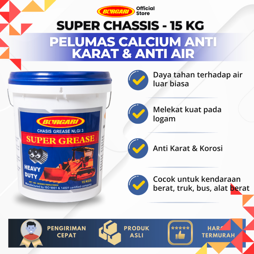 15 kg/chassis grease Harga 1,055,000 rupiah*Gratis Ongkir