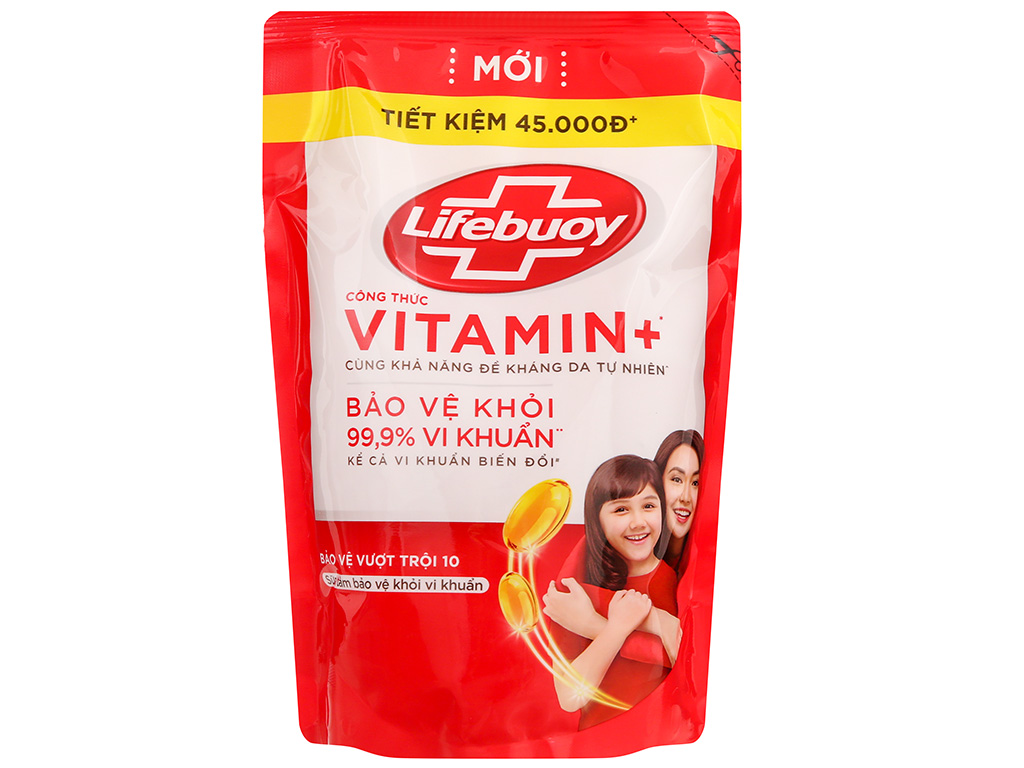 Sữa tắm Lifebuoy Bảo vệ vượt trội túi đỏ