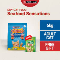 FRISKIES Seafood Sensations Adult Dry Cat Food 6Kg + FREE Friskies Gravy-licious Chicken 70g