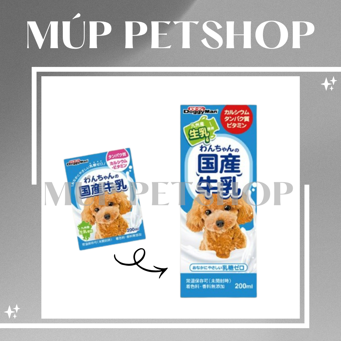Sữa Tươi Cho Chó DoggyMan, Sữa Chứa Protein Cao Hộp 200ml