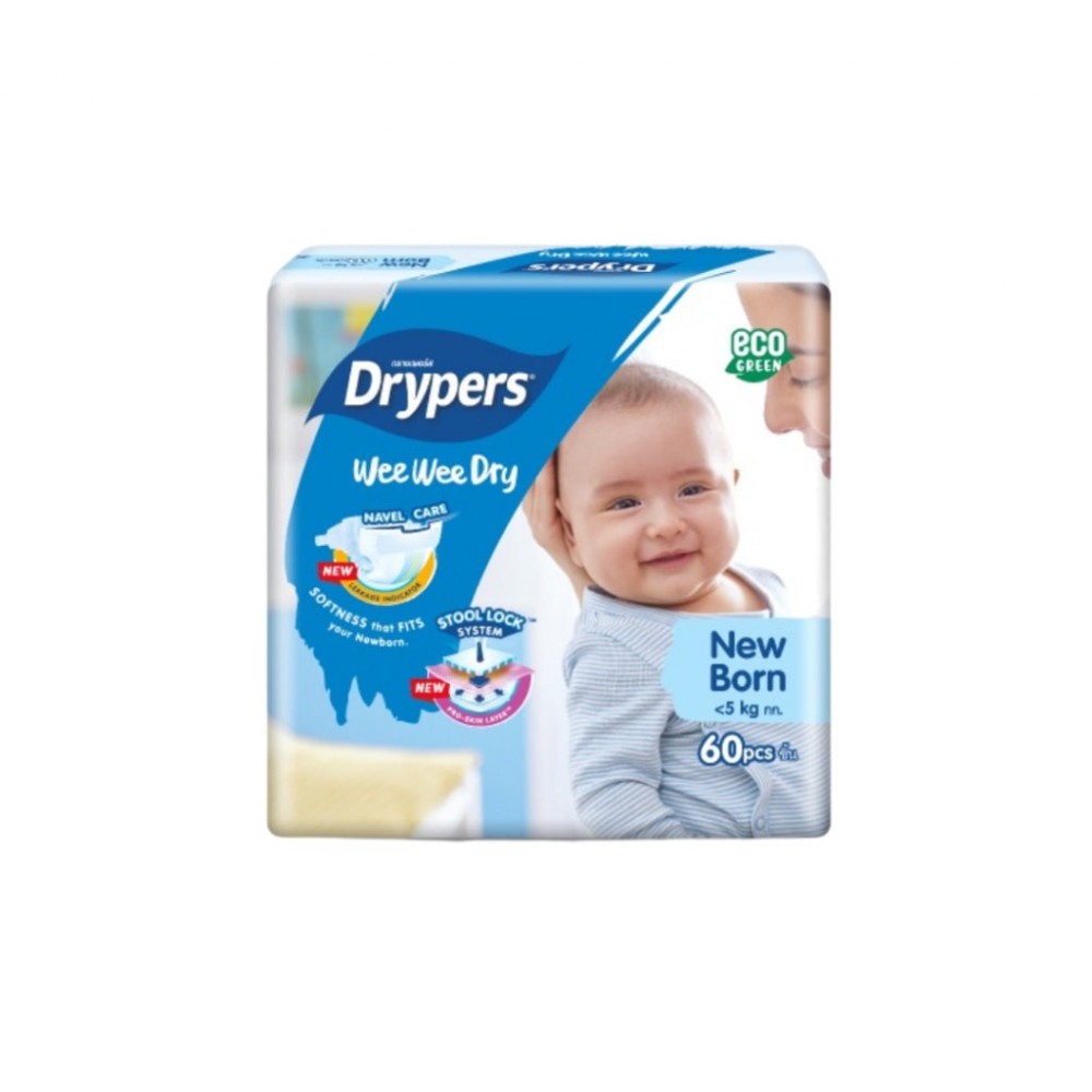 Drypers Wee Wee Dry Baby Diapers Mega Pack (Tape) SoftFit Comfort NB60/NB80/S80/M60/L58/XL50/XXL40