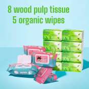 LADY XIN 13-Pack Bundle: Tissues and Wet Wipes Combo