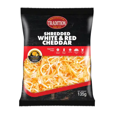Tradition Shredded White And Red Cheddar