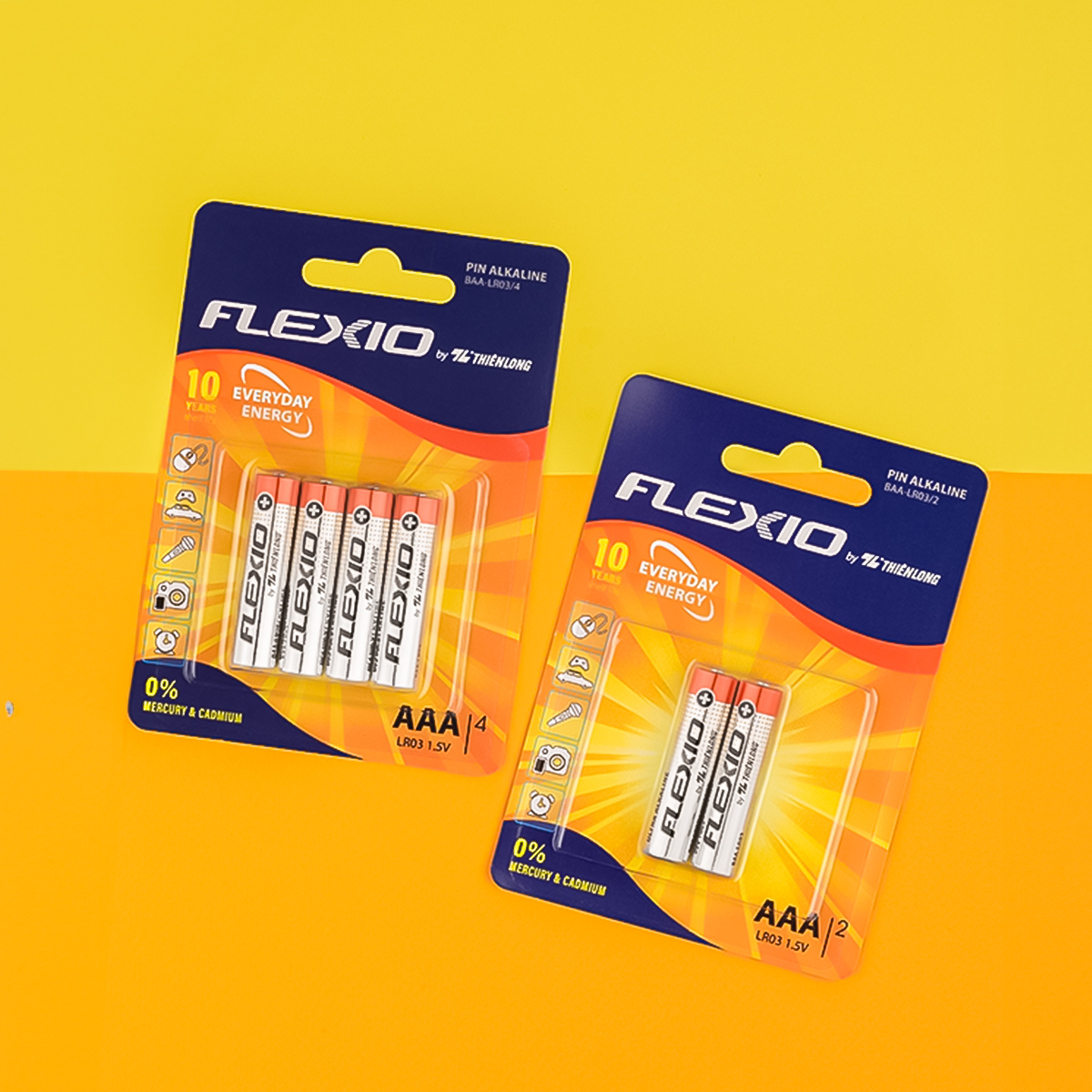 Quà tặng 2 Pin Alkaline AAA Thiên Long Flexio