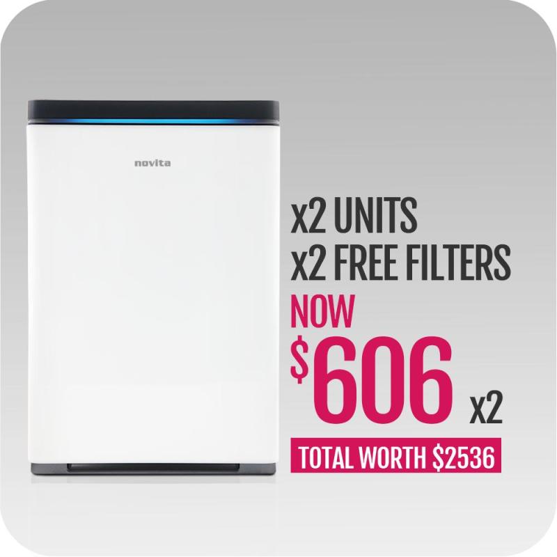 novita PuriClean™ Air Purifier NAP866 Twin Pack With FOC Redemption Filter x 2 Singapore