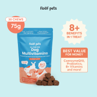 Floof Pets 8-in-1 Dog Multivitamins 30 Chews (75g) Pet Supplement Treat Snacks for Complete Health