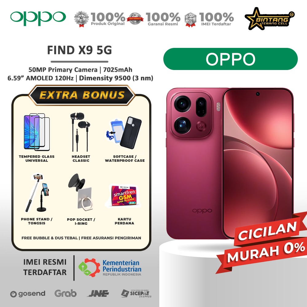 OPPO FIND X9 RAM 12/256GB - 16/512GB FIND X9 PRO 16/512GB - GARANSI RESMI Giá 14,999,000 Đồng*Miễn phí vận chuyển