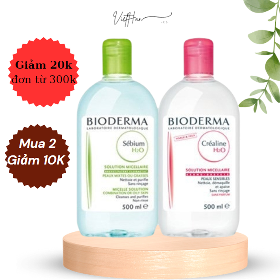 Bioderma Nước tẩy trang bioderma 500ml dành cho da dầu da khô và da nhậy cảm