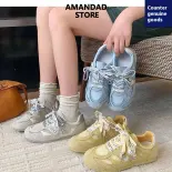 QiaoYiLuo Giày Huấn Luyện Đạo Đức Cổ Điển Đế Bằng Giày Trắng Mặt Lưới Mỏng Thoáng Khí Mẫu Mới Mùa Hè Cho Nữ