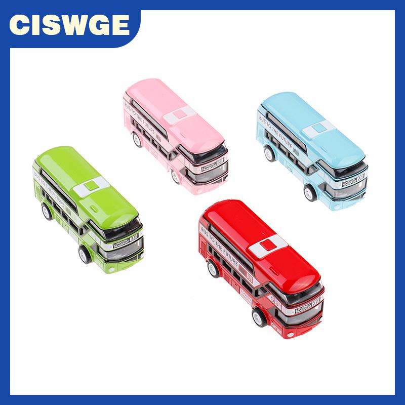 CISWGE Kid kim loại diecast xe ô tô đồ chơi kéo trở lại 1:43 hai tầng London xe buýt đồ chơi Quà tặng