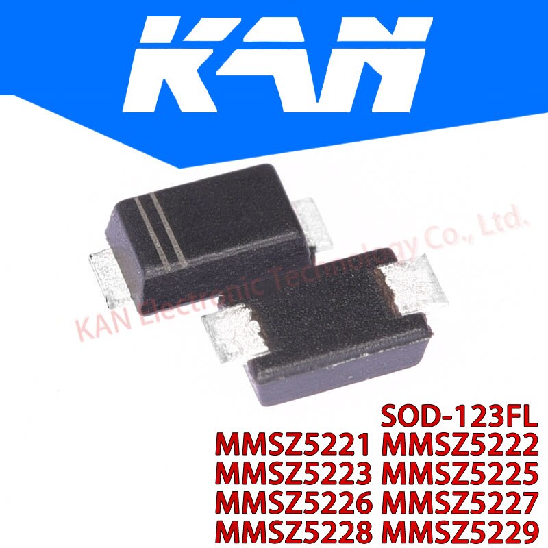 50pcs mmsz5221 mmsz5222 mmsz5223 mmsz5225 mmsz5226 mmsz5227 mmsz5228 mmsz5229 sod-123fl patch zener diode