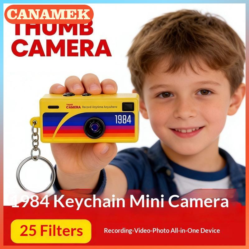 CANAMEK กล้องดิจิตอลขนาด0.96นิ้วพวงกุญแจกล้องบันทึกเมมโมรี่การ์ดย้อนยุค1080P กล้องถ่ายวิดีโอขนาดเล็กมากพร้อมแฟลช ราคา 131 บาท*ส่งฟรี