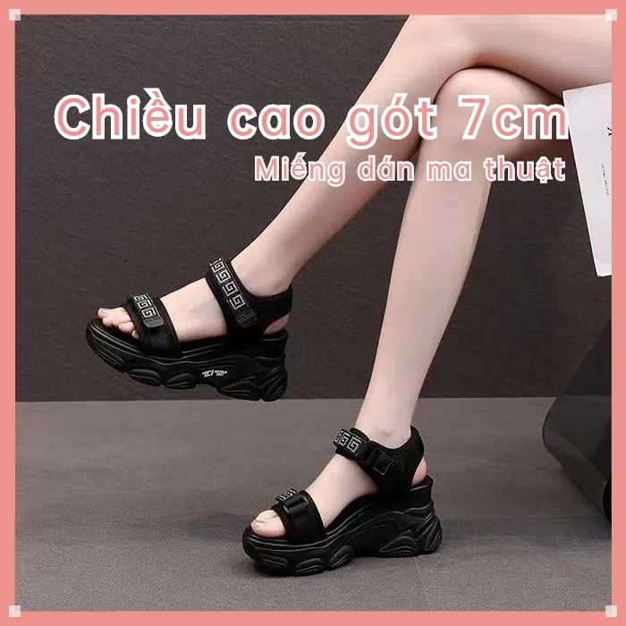 Xăng đan đế dày 7cm mềm mại phong cách roman dễ phối đồ cho nữ