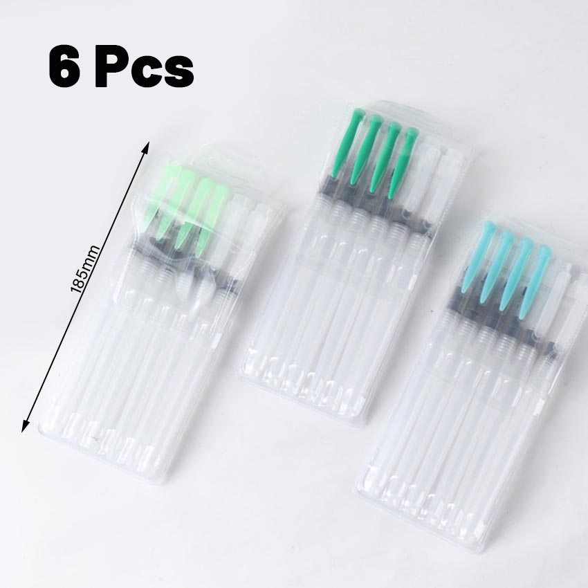 Watercolor Brush Pens 6pcs Water Brush Pens Refillable Watercolor Brush Pens Water Paint Brushes for Watercolor Painting School Office Supplies Watercolor Brush Pen Watercolor Painting Brushes Round&Bright Acrylic Paint Brush