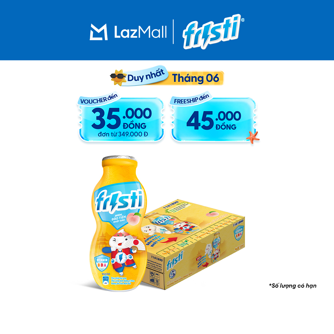 Thùng 48 Chai Sữa Chua Uống Fristi Hương Đào 80ml (48x80ml)