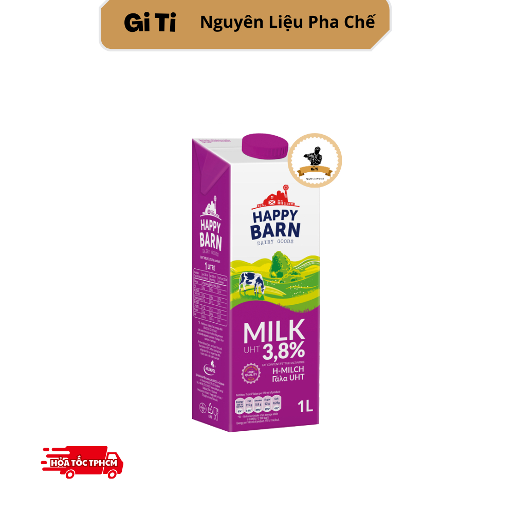 Sữa Tươi Tiệt Trùng Happy Barn 1L - Sữa Tươi Ba Lan - sữa tươi béo cao