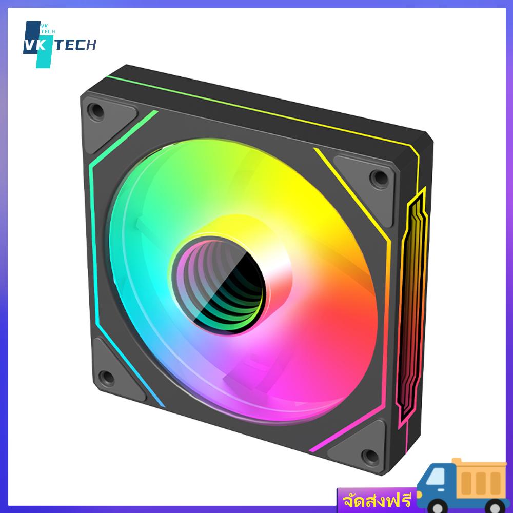 [ VKTECH ] 12 ซม. argb 5v 3pin 4 พิน pwm silent คอมพิวเตอร์ cooler พัดลมอินฟินิตี้กระจก CPU เคสพัดลมระบายความร้อนสำหรับ CPU cooler/radiator ราคา 149 บาท*ส่งฟรี