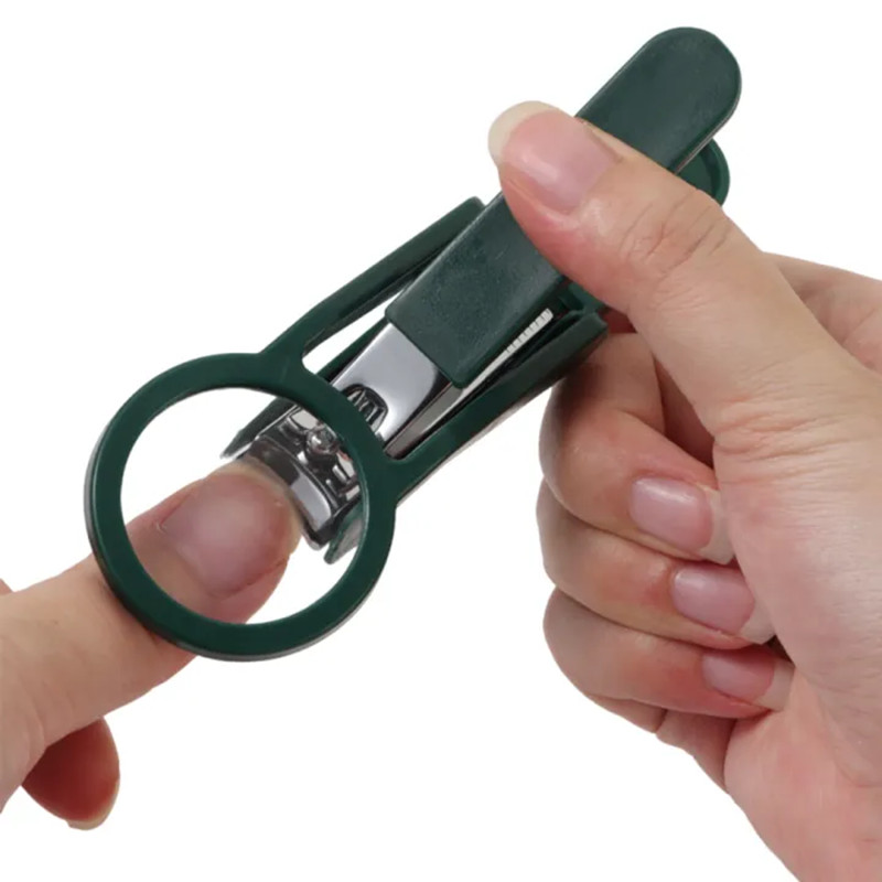 Professional Magnifier Nail Trimmer Stainless Steel Anti-Splash Fingernail Toenail Clipper Easy To Use For Elderly Kids Baby Alat Merawat Kuku Rumah