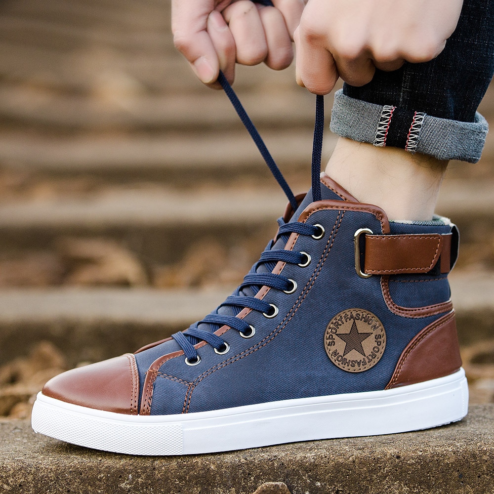 {Flying shoes} High Top Men's Flat Comfortable Sneakers Women Spring 2023 Fashion Lace Up Platform Couple Shoes Unisex Casual Vulcanize