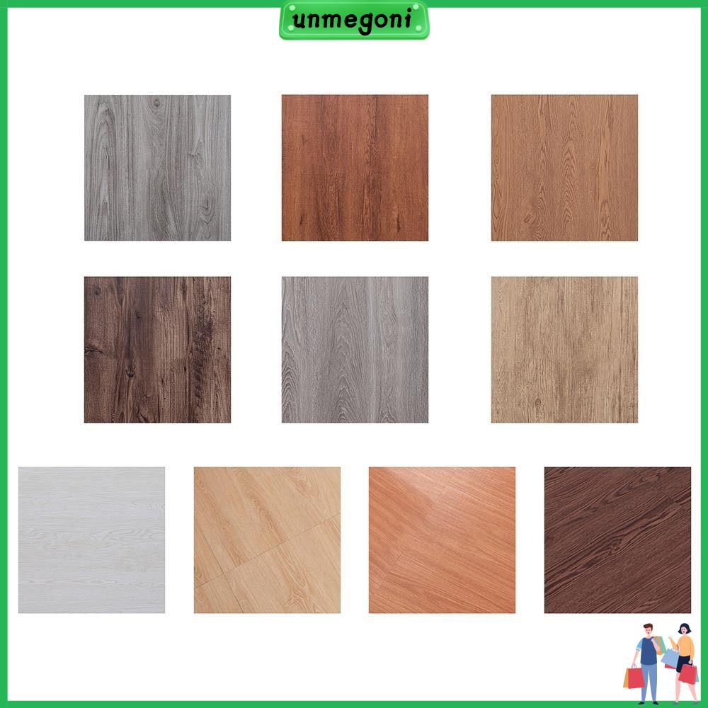 UNMEGONI Dày Miếng dán sàn vân gỗ tự dính Không thấm nước Chống mài mòn Giấy dán tường sàn Miếng dán phòng khách phòng tắm Chống trượt Sxp Miếng Dán Sàn tự dính