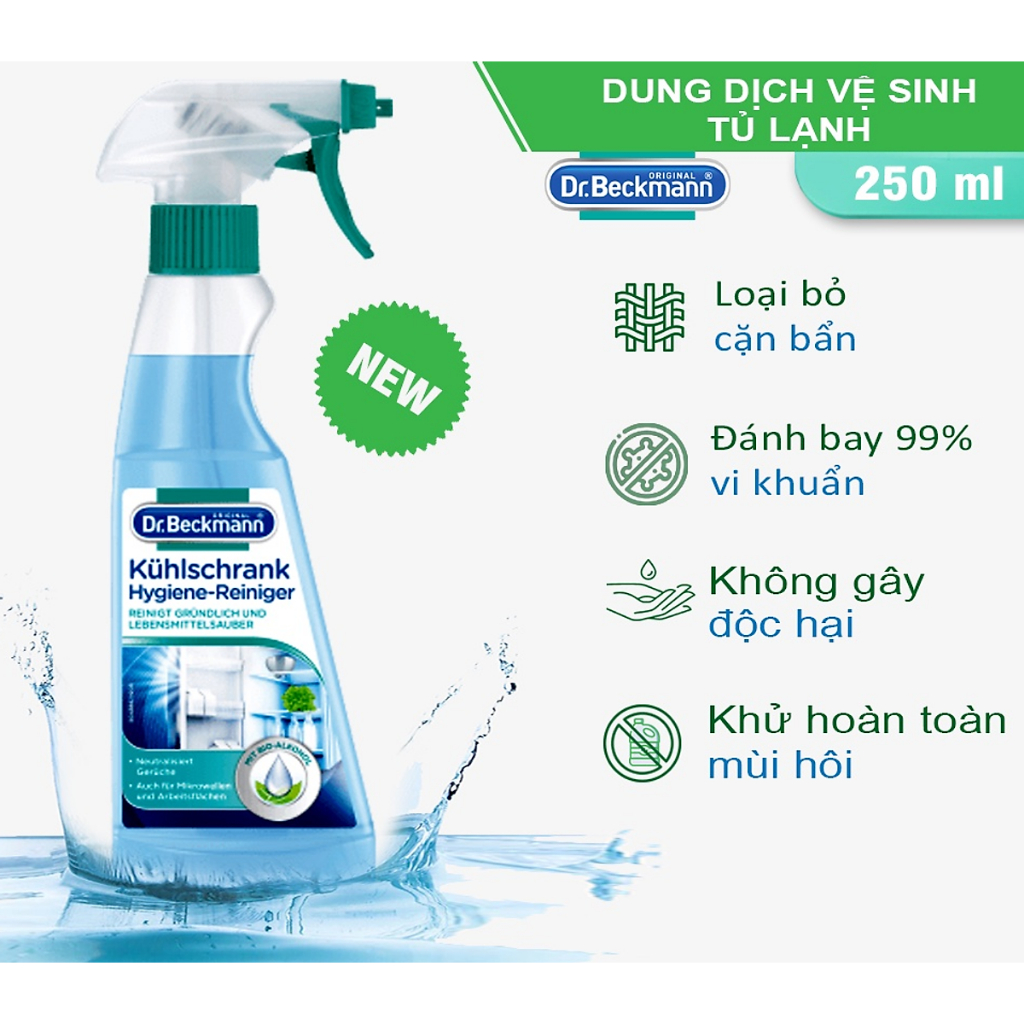 Dung dịch vệ sinh tủ lạnh Dr Beckmann 250ML - nội địa Đức - SẢN PHẨM CHẤT LƯỢNG CAO, ĐƯỢC YÊU THÍCH SĂN ĐÓN TRÊN THỊ TRƯỜNG HIỆN NAY, HÀNG ĐẢM BẢO DÙNG SIÊU THÍCH MỜI KHÁCH YÊU TRẢI NGHIỆM