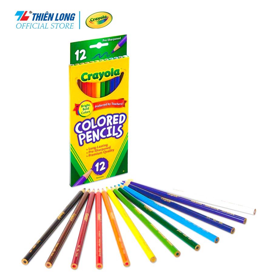 Chì màu crayola colored pencils 12/24/50 màu.