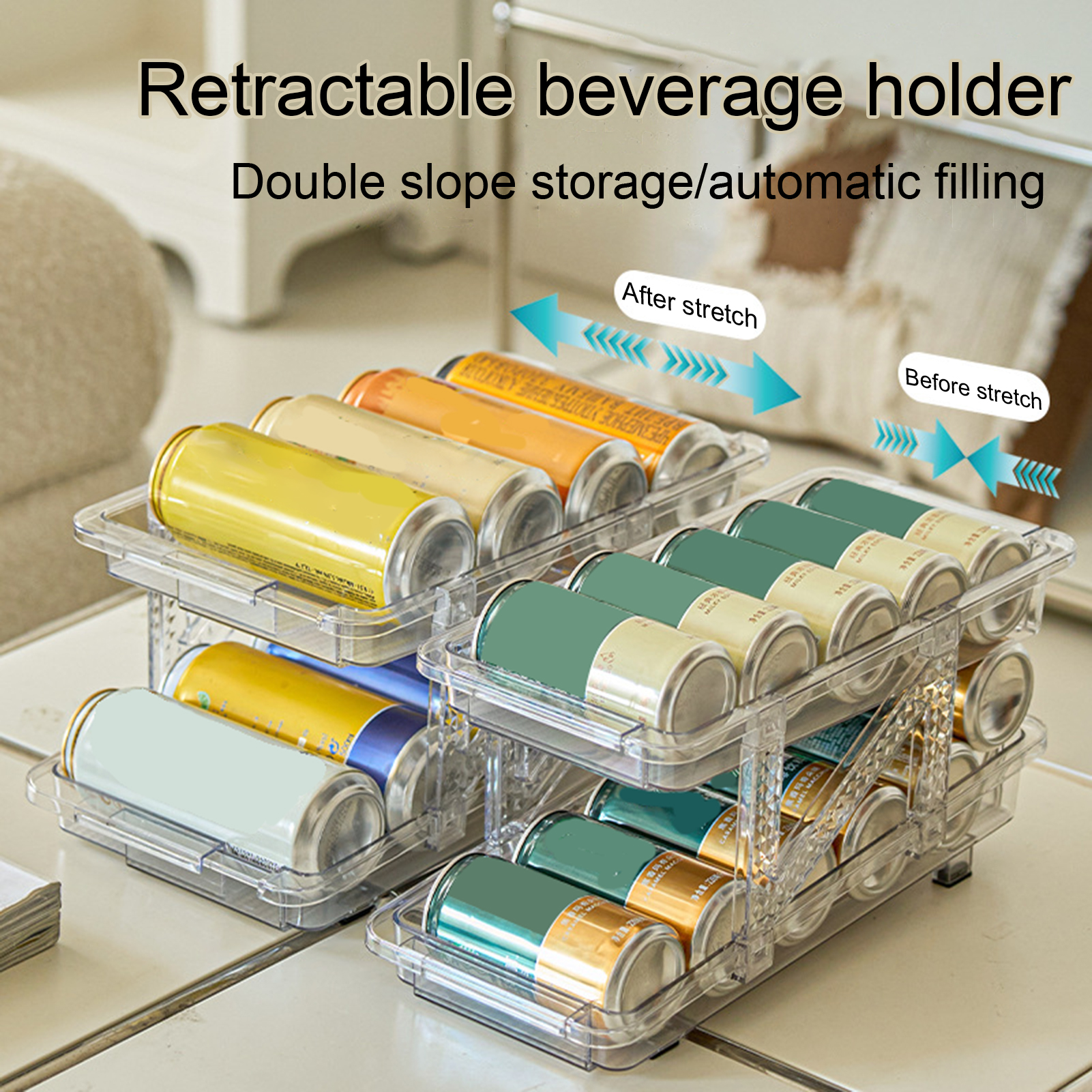Caosu đồ dùng nhà bếp Thuận Tiện hai lớp Soda Dispenser dung tích lớn Uống Tổ Chức Cho Tủ Lạnh khay giữ đồ uống Tự Động