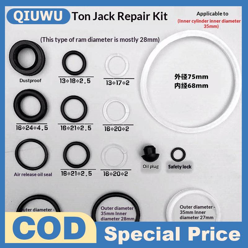 QIUWU Sàn Jack seal Kit O Ring ngang Jack phụ kiện hoàn chỉnh thiết lập chuyên nghiệp sửa chữa xe Công cụ thay thế tiện ích nhỏ Giá 43,733 Đồng*Miễn phí vận chuyển