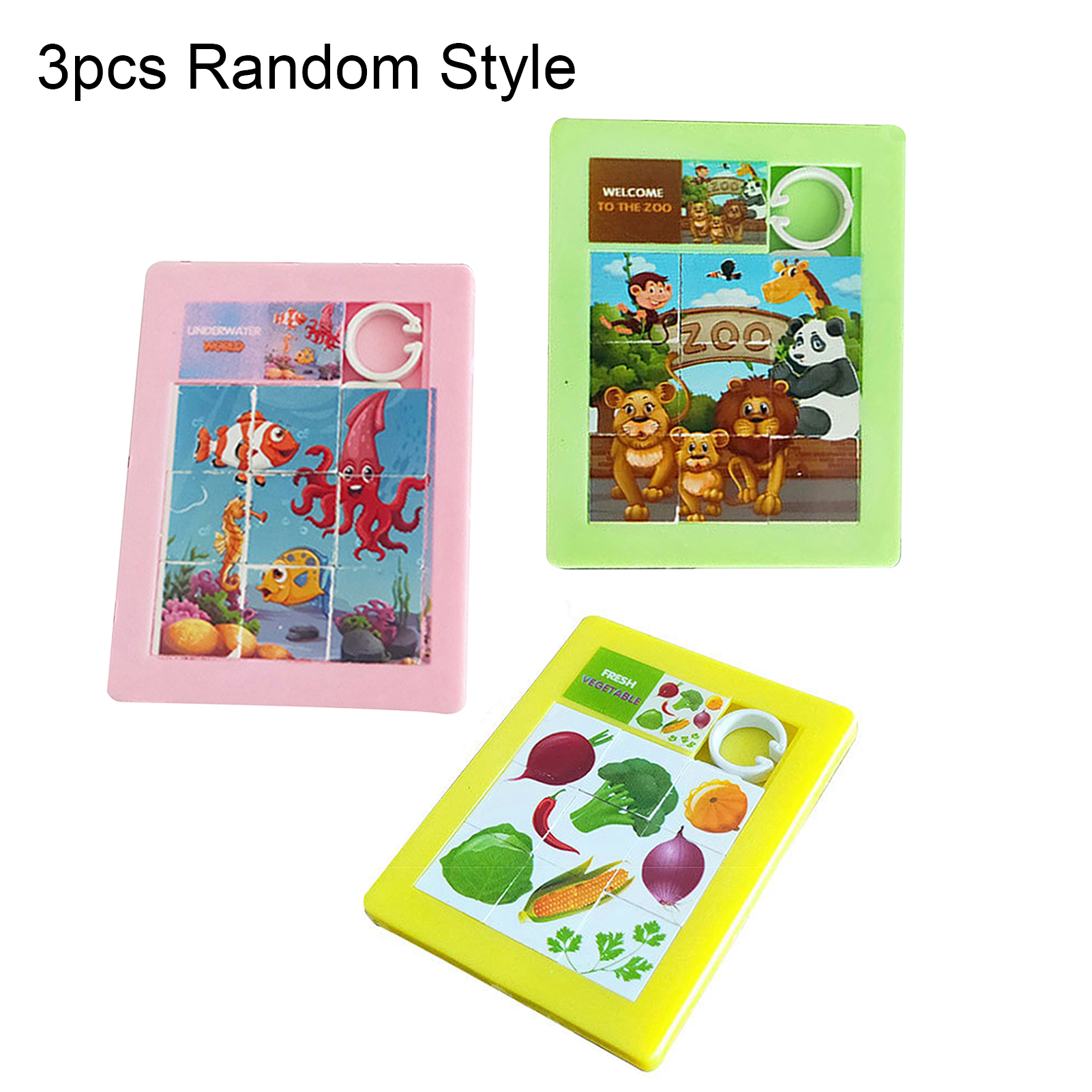 [Nosafhu] 3Pcs Slide Pattern Puzzle Hand-eye Coordination Burrs-free Accessory Brain Teaser Slide Pu