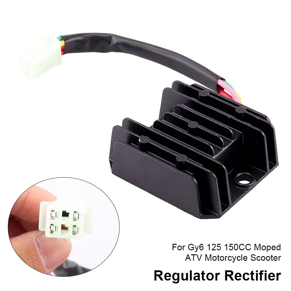 MARRIITT 1Pcs 4 chân Bộ điều chỉnh chỉnh lưu 12V Nhôm Phụ kiện xe máy tay ga 4 dây Bộ điều chỉnh sóng đầy đủ Dành cho xe máy Gy6 125 150CC và ATV
