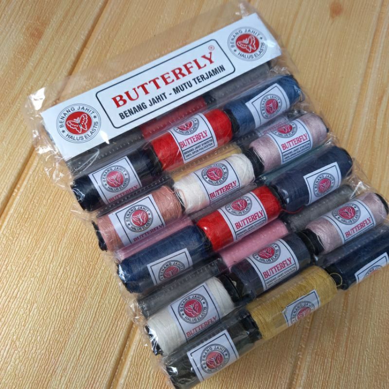 Benang jahit - Benang 1 runtuy isi 36 pcs ( 3 LUSIN ) Tebal halus & panjang merk BUTTERFLY