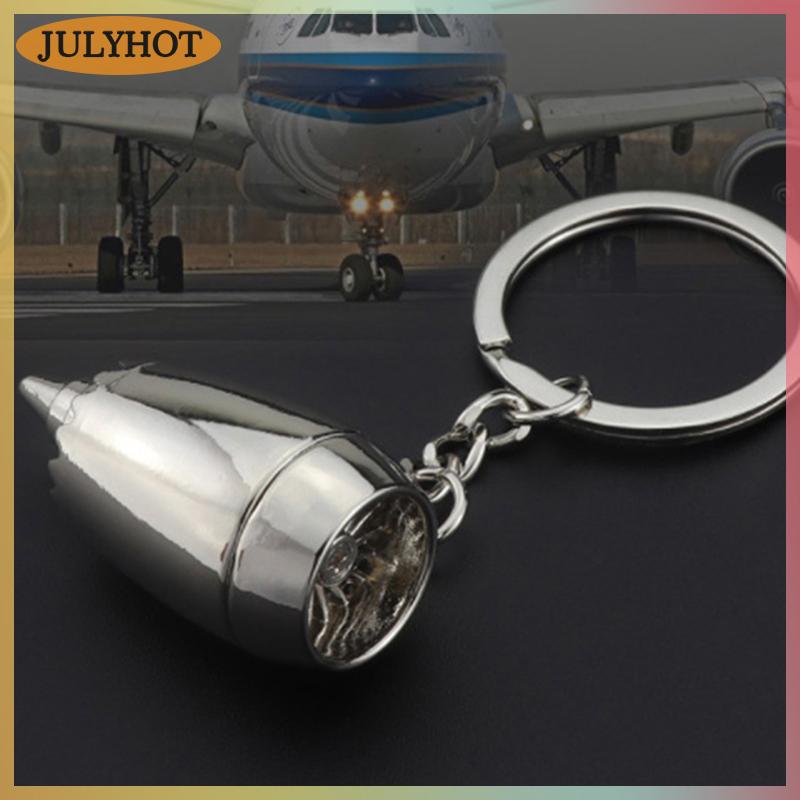 JULYHOT Thiết kế mới Kim Loại động cơ máy bay móc khóa mini động cơ máy bay phản lực Móc khóa quà tặng