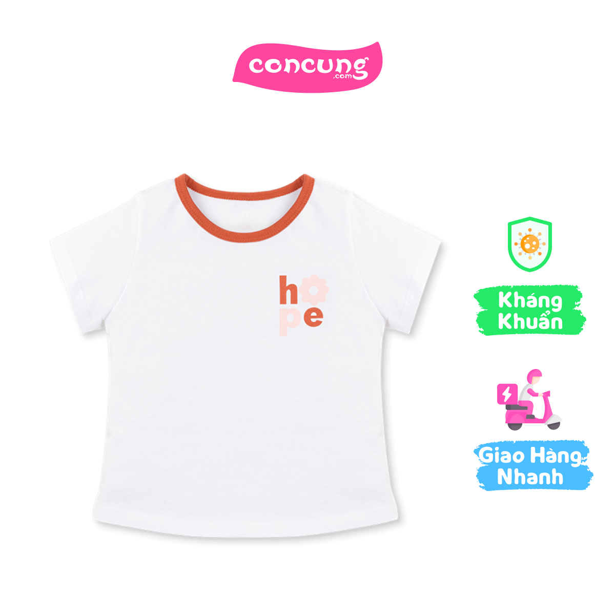 Áo bé gái ngắn Animo Easy LU0825066 (1Y,Trắng,NN01)